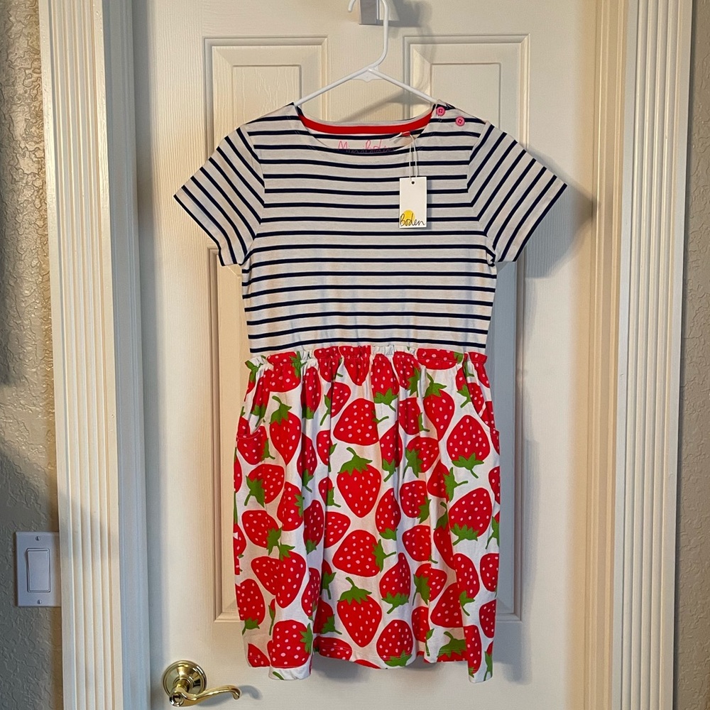 Mini Boden strawberry dress. 11/12yr